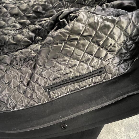 Calvin Klein Black Wool Cashmere Blend Overcoat XL - Picture 5 of 12